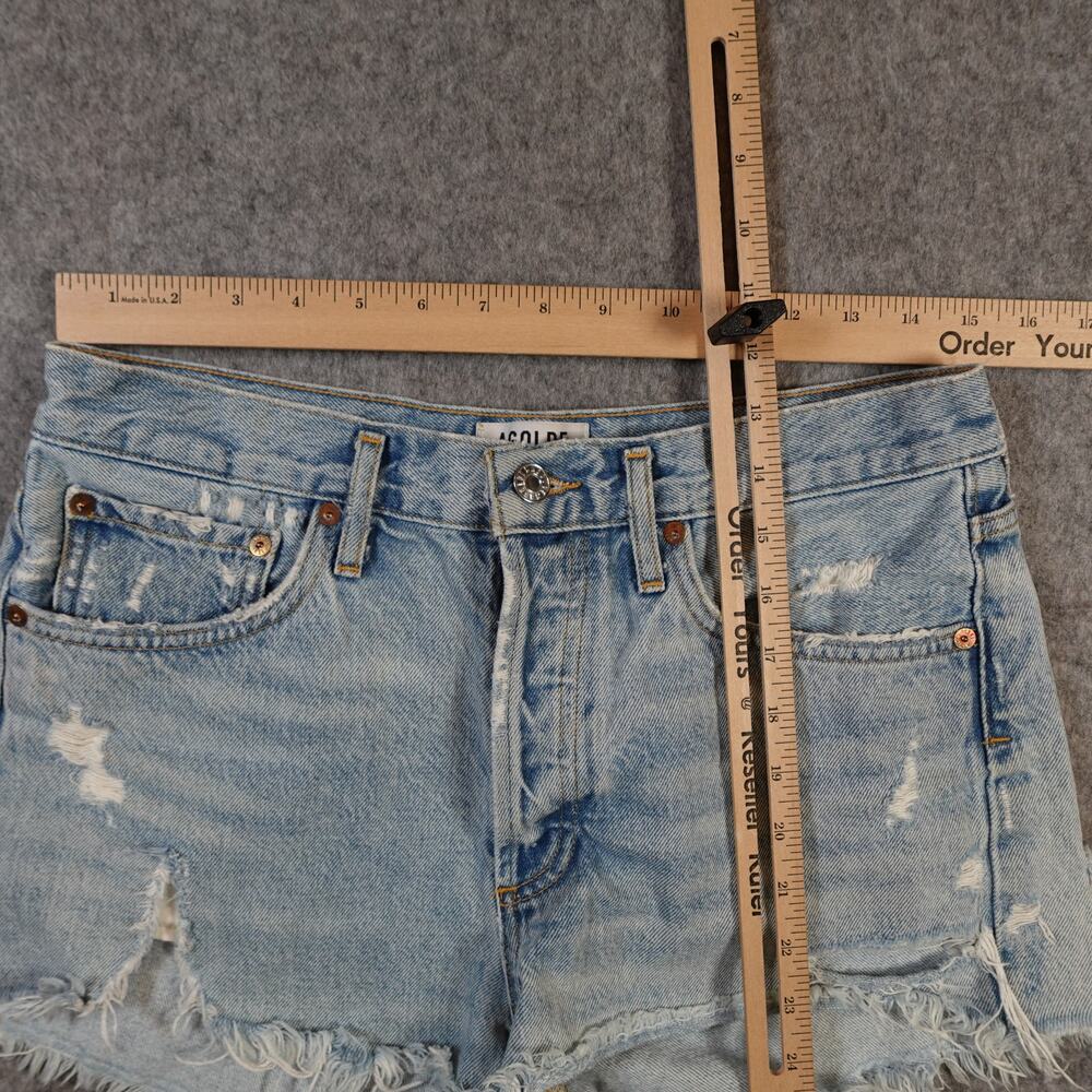 AGOLDE Shorts Womens 28 Parker Vintage Cutoff Denim Button Fly Distressed - Picture 2 of 10
